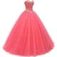 thumbnail image 3 of Likedpage Vestido de fiesta con forma de corazón para mujer, vestidos de quinceañera de tul, vestido de fiesta (US10, azul real) A A, 3 of 5