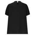 thumbnail image 4 of Dressy Shirts for Women Button Down Solid Color Short Sleeve Lapel Collared Blouses Ladies Summer Casual Beach Tops, 4 of 6