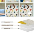 thumbnail image 4 of Yayeee Foldable Storage Basket for Shelves with Handles Set of 2 Waterproof Cloth Bins, Beige Triangles, 4 of 7