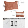 thumbnail image 3 of Pack of 2 Outdoor Lumbar Pillow Covers 12x20 Inch, Burnt Orange Waterproof Throw Pillow Covers Set, Farmhouse Vintage Orange Solid Color Modern Decorative Cushion Cases for Patio Porch Car, 3 of 7