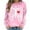 #266-Pink, variant on Neewe Women's Halloween Skeleton Printed Casual Crew Neck Sweatshirt Loose Soft Long Sleeve Pullover Tops