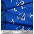 thumbnail image 2 of Soimoi Blue Cotton Duck Fabric Diamond Geometric Print Fabric by the Yard 42 Inch Wide, 2 of 3