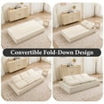 thumbnail image 4 of ATHOPE 80" Loveseat, 4 in 1 Convertible Sofa Bed, Boneless Fluffy Cloud Couch with Wide Arms, Folding Upholstered Sleeper Sofa for Living Room Small Space, No Assembly Required, Beige, 4 of 5