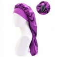 thumbnail image 5 of Cheers.US Extra Long Satin Bonnet Sleep Cap Long Bonnet for Braids Hair Loose Cap, 5 of 6