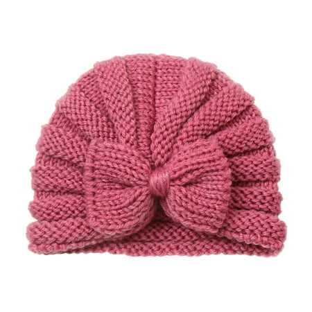 

Baby Hats Toddler Infant Baby Boys Girls Knitted Cap Beaniess Solid Cotton Bowknot Elastics Turban Hat Baby Bonnets 0-6 Months Baby Hats Newborn(Color:Watermelon Red Size:One Size)