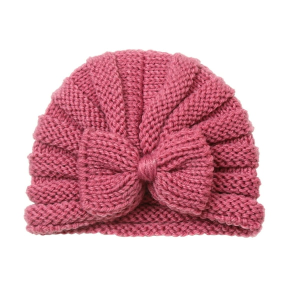 Toddler Baby Boys Girls Knitted Cap Solid Bowknot Elastics Turban Hat Boys Winter Hat Baby Hat for Baby