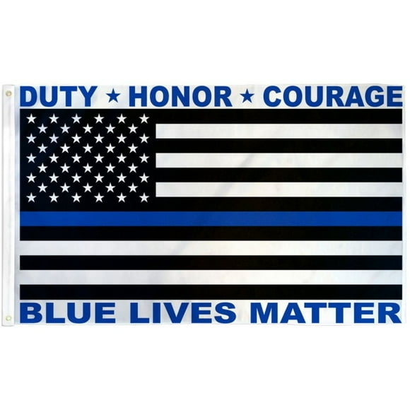 USA Blue Lives Matter Polyester Flag