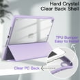 thumbnail image 2 of JETech Case for iPad 9.7-Inch (6th/5th Generation, 2018/2017) with Pencil Holder, Clear Transparent Back Shell Slim Stand Shockproof Tablet Cover, Auto Wake/Sleep (Light Purple), 2 of 7
