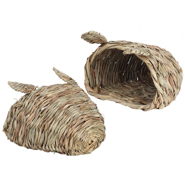 Trenza De Paja Con Forma De Cabeza De Conejo, Chinchilla, Hámster, Erizo, Hierba, Nido Cálido Para Casa