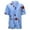 Blue, variant on LUOGENLI Female T-shirts for Womens Women's Summer Ruffle V Neck Short Sleeve Floral Print Casual Dressy T Shirt Top Tee T-shirts Womens Big and Tall Valentines White XXXL