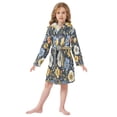 thumbnail image 6 of FORMRS Kids Bathrobe Unisex Hooded Robe Toddler Pajamas Sleepwear, Size 4-6T, Navy Floral Pattern, 6 of 7