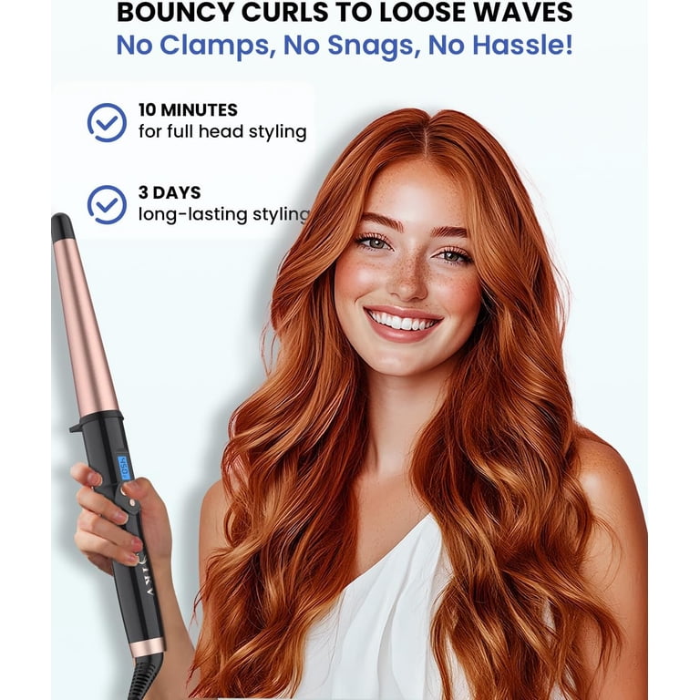 Ceramic Tapered Curling Wand 0.5-1 Inch Beachy Waves, 1/2-1  display picture 3