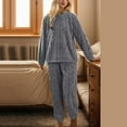 thumbnail image 7 of Warm Pajamas For Women Fuzzy Pajama Sets Cozy Oversized Pullover Pants Sets Loungewear 2 Piece, 7 of 7