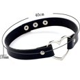thumbnail image 5 of nipocaio PU Simili Cuir Gothique Punk Choker Collier Court avec Connecteur en Forme de Coeur (Noir), 5 of 5