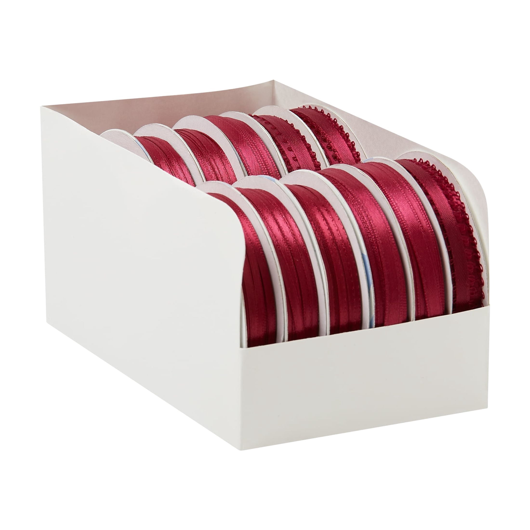 Offray Ribbon, Wine Red Narrow Double Faced Satin Polyester Ribbon Size and Style Will Vary