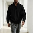 thumbnail image 4 of FRSASU Men's Sweatshirts Half Zip Mock Neck Pullover Ribbed Knit Sweatshirt Casual Slim Fit Fall Winter Tops Black, 4 of 8