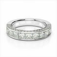 thumbnail image 2 of Forever Jewels 3 CT Princess Moissanite Men Eternity Wedding Band Ring 14K White Gold Plated, 2 of 4
