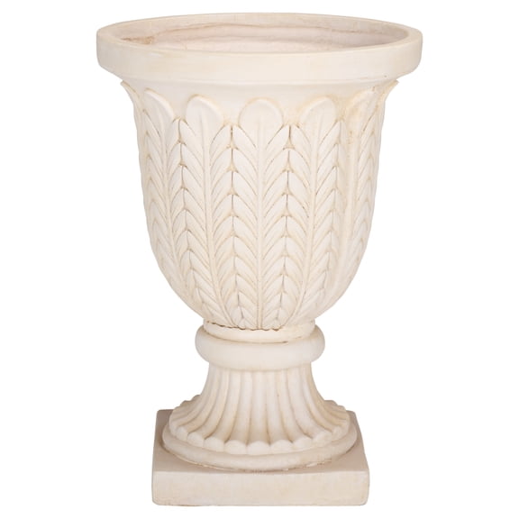 Safavieh 16.9" x 16.9" x 23.8" Pedestal Off-White Magnesium Oxide Plant Pot