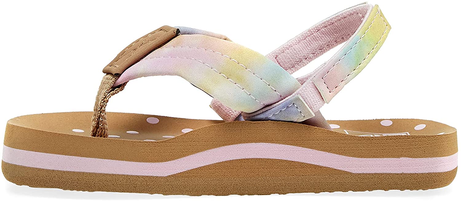 AHI Girls Sandals  Flip Flops for Girls Big Kid 8-12 Years 6-7 Big Kid Watercolor