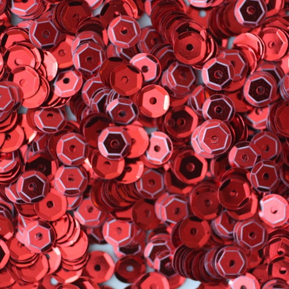 Red Cup Sequins 5mm Shiny Metallic Made in USA