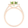 thumbnail image 4 of Halo Engagement Ring for Women - 2.285ct Natural Peridot in 18K Rose Gold Promise Ring, 4 of 6