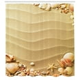 thumbnail image 3 of Ambesonne Beach Shower Curtain, Sand with Sea Shells, 69"Wx70"L, Sand Brown Coral, 3 of 3