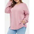 thumbnail image 4 of DOKOTOO Plus Size Sweatshirts for Women Long Sleeve V Neck Oversized Drop Shoulder Solid Pullover Tops(1X-5X), 4 of 7