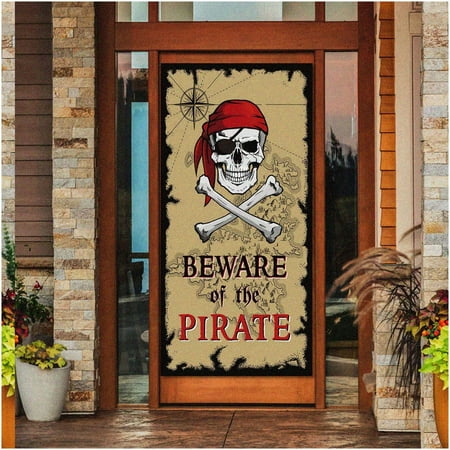 Pirate's Cove Door Banner - Party Decoration & Photo Booth Props for Pirate Them