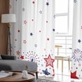 thumbnail image 4 of Red Blue Star 4th of July Sheer Curtains 96 Inches Long 2 Panels Set, Window Sheer Curtains for Living Room/Bedroom, Independence Day Fireworks Light Filtering Rod Pocket Curtain 52'' x 96'' x 2, 4 of 7