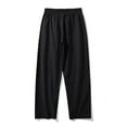 thumbnail image 5 of safuny Men's Relaxed Cotton Lined Trousers Athletic-Fit Pants Activewear Solid Color Straight Leg Sweatpants Casual Work Mid Waist Lounge Pants Clearance Fashion Black XL, 5 of 5