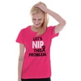 thumbnail image 4 of Nip This Problem Pink Ribbon BCA Womens Slim Fit Graphic Tee Brisco Brands S, 4 of 5