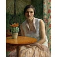thumbnail image 3 of Frederick Carl Frieseke 15x18 Black Modern Framed Museum Art Print Titled - Portrait of a Woman (With Cactus) (1930), 3 of 5