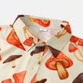 thumbnail image 5 of Hemlock Mens Summer Tops Short Sleeve Tshirts Workout Button Up Shirts,Male Casual Mushroom Print Shirt Turn Down Collar, Orange M, 5 of 6