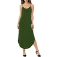 thumbnail image 2 of Sentmoon Robes Mignonnes Affaires Décontractées Sans Manches à Col en V Grande Taille Robe d'Invitée de Mariage Printemps Couleur Unie Coupe Régulière Robe Maxi à Bretelles Spaghetti pour Femmes pour le Travail et le Bureau Vert TTG, 2 of 8