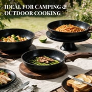 Kikcoin Ceramic Pots and Pans Set, 24-Piece Nonstick Cookware Set with Detachable Handles, Stackable Titanium Pots Set for Kitchen, Induction and Dishwasher Safe, Black