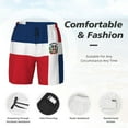 thumbnail image 3 of Men's 2 in 1 Swim Trunks with Compression Liner Dominican Republic Flag Quick Dry Beach Shorts, 3 of 6