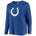 thumbnail image 2 of Women's Fanatics  Royal Indianapolis Colts Plus Size Primary Logo Long Sleeve Scoop Neck T-Shirt, 2 of 3