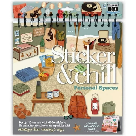 Sticker & Chill — Personal Spaces — Relax and Unwind with Repositionable Stickers — for Teens and Adults