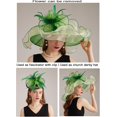 thumbnail image 4 of Women's Kentucky Derby Church Dress Hat Wide Brim Leaf Flower Bridal Shower Hat, 4 of 5