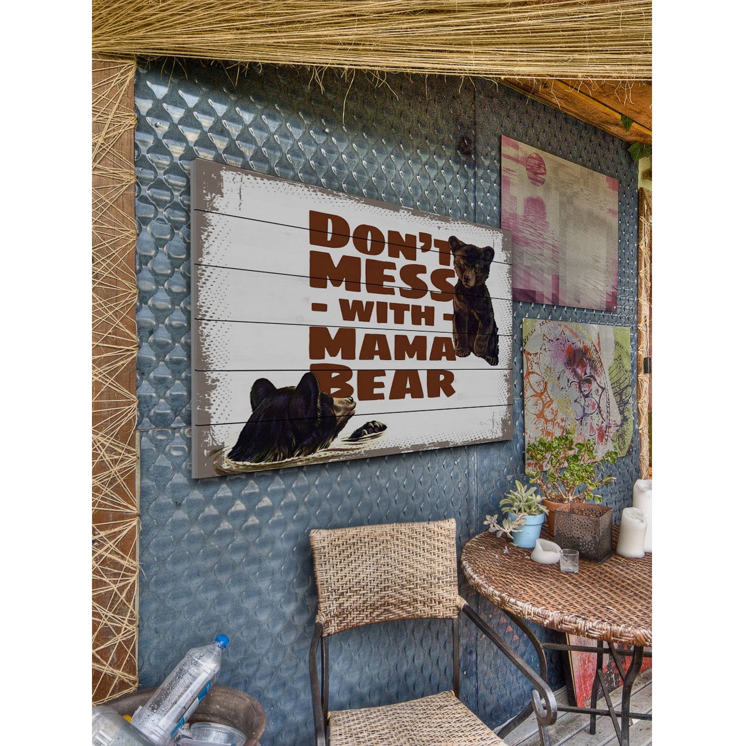 Marmont Hill "Mama Bear" Painting Print on White Wood
