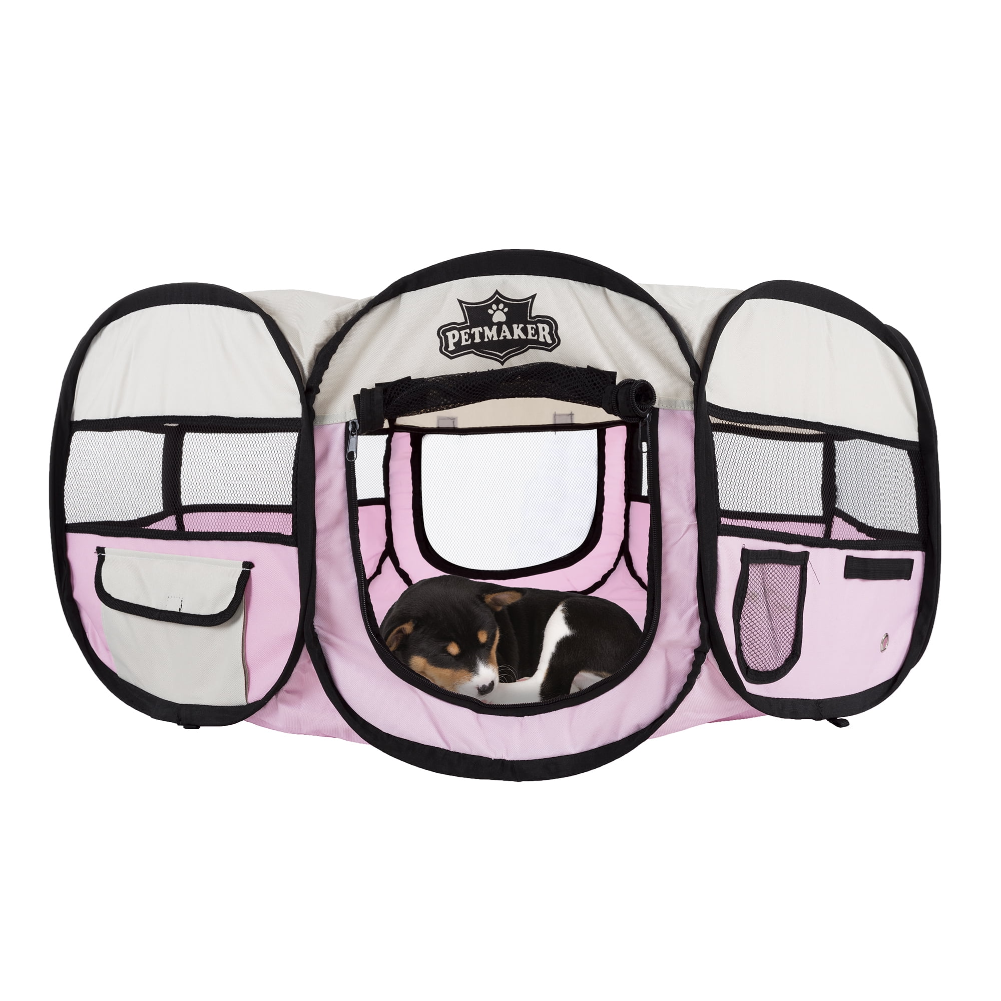Portable Pop Up Pet Play Pen with carrying bag, 33"H, Pink
