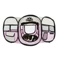 thumbnail image 2 of PETMAKER Portable Puppy Playpen with Mesh Windows and Zippered Roof (Pink), 2 of 6