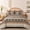 Brown-Queen, variant on Full Size Brown Striped 7 Piece Bed-in-a-Bag Bedding Set