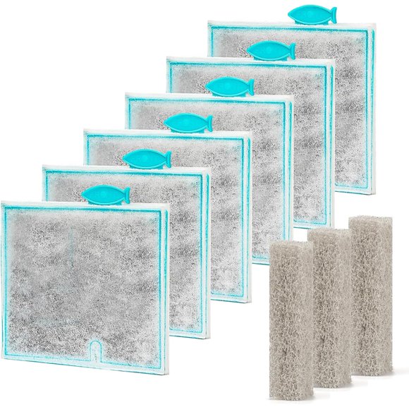 shiyou-6 Pack Medium aquarium filter cartridge with Filter Pads, Compatible with Aqueon QuietFlow LED PRO Power Filter Size 10, E Internal Power Filter Size 20 and Power Filter Size 10 & Zilla Size 2