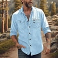 thumbnail image 6 of Men's Casual Long Sleeve Shirt with Turn-Down Collar, Button Front, and Pockets, 6 of 6