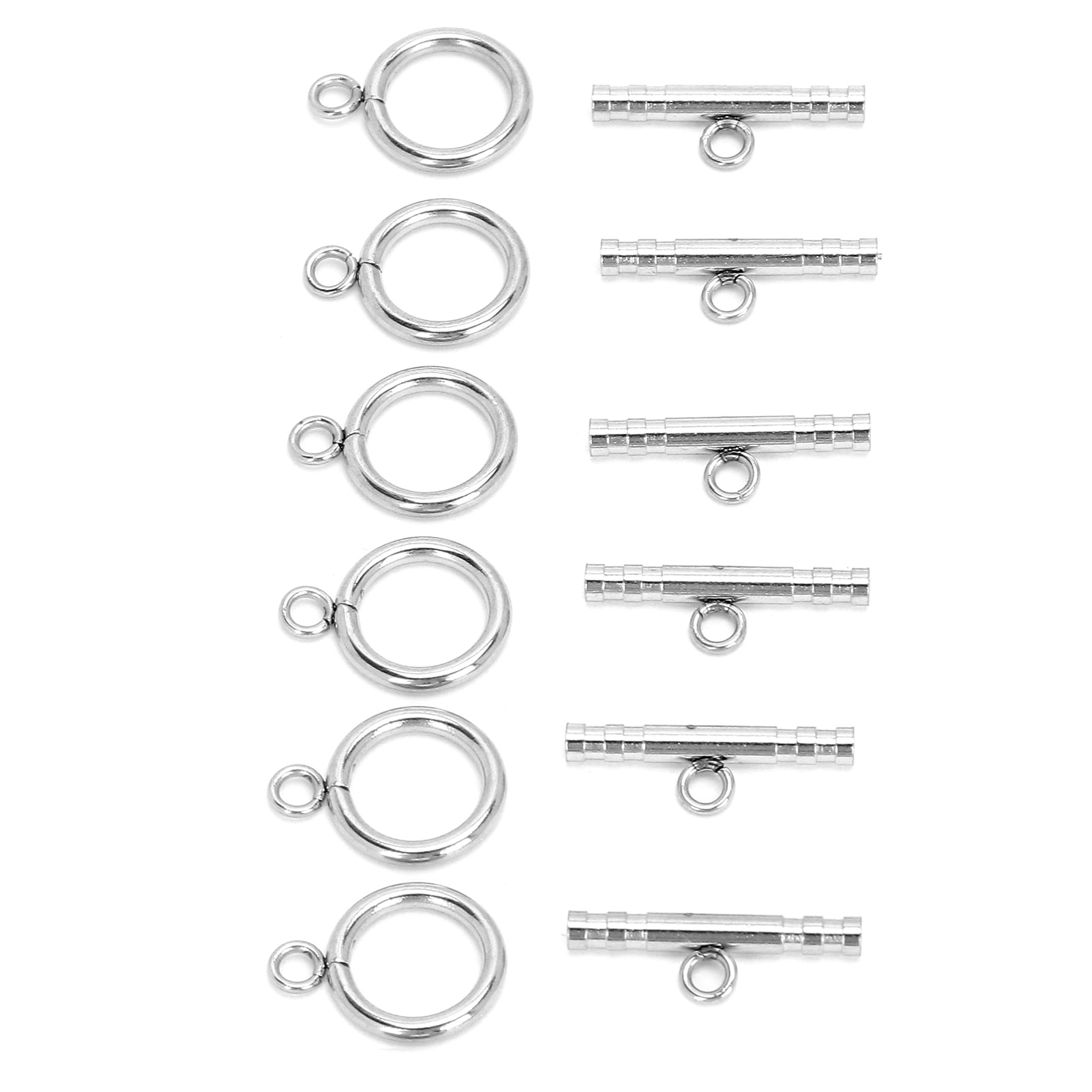 EZSPTO Stainless Steel Toggle Clasps,Stainless Steel Round Toggle