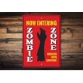 thumbnail image 1 of Now Entering Zombie Zone Novelty Sign, Metal Wall Decor - 10x14 inches, 1 of 4