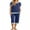 03 Navy Blue, variant on Cueply Womens Pajamas Sets Short Sleeve Sleepwear Top Capri Pants Casual Lounge Sets with Pockets
