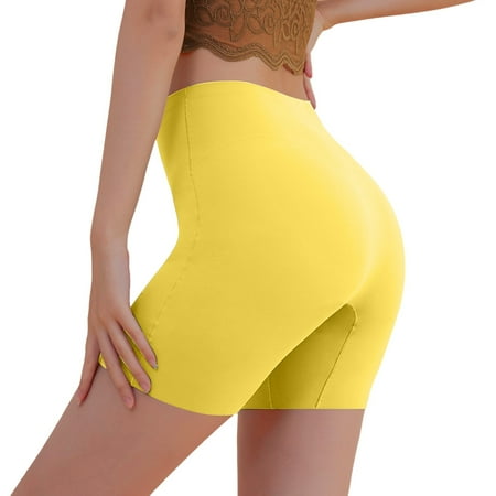 

Shapewear Tummy Control Summer Ultra Thin Non Marking High Waist Boxer Underwear Anti Walking Beam Waist Lifting Leggings Shaping Pants Yellow XXL