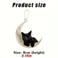 thumbnail image 4 of QJUHUNG 2/4pcs Cute Little Black Cat Hanging Moon Ornament  Add Some Fun to Your Car Keys!, 4 of 5